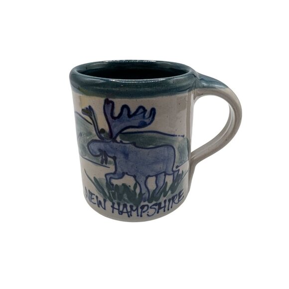 Great Bay Pottery New Hampshire NH Stoneware LG. Coffee Mug/ Moose 2007 Handmade - Picture 10 of 10